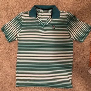 Nike golf shirt, teal striped men’s Large